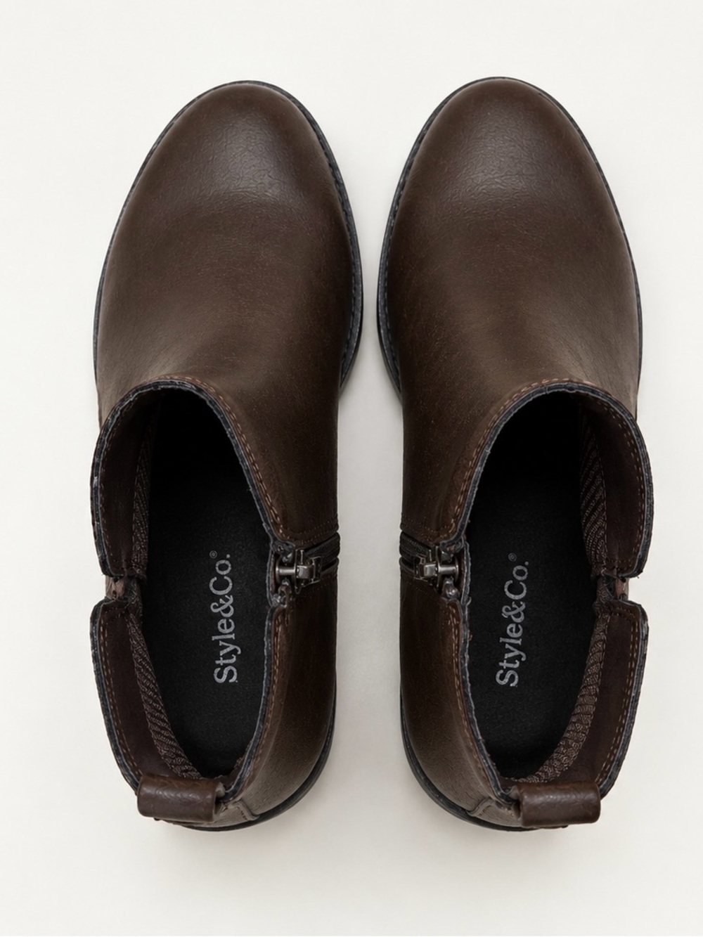 ♥️♥️ Style & Co. Women's Garnerr Lug Sole Ankle Booties - Chocolate Brown - Picture 5 of 6